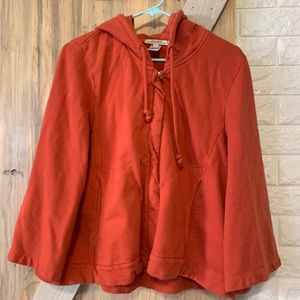 Prairie Underground Women's Hooded Jacket Orange Sweatshirt Lagenlook Organic L
